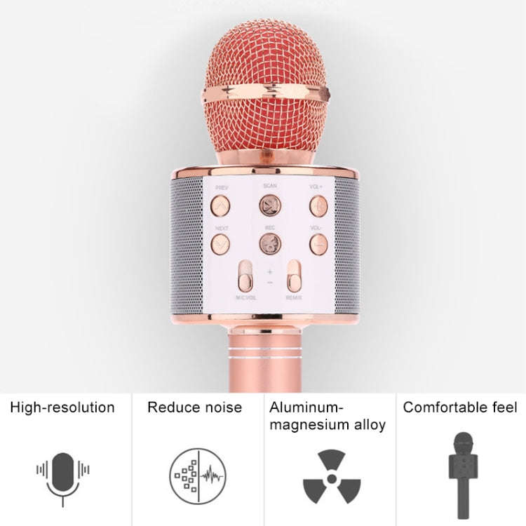 WS-858 Metal High Sound Quality Handheld KTV Karaoke Recording Bluetooth Wireless Microphone, for...