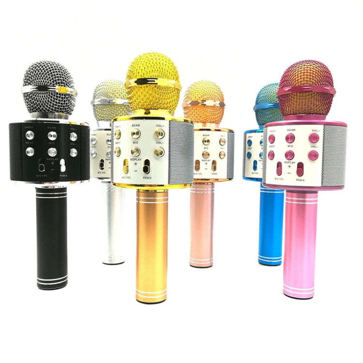 WS-858 Metal High Sound Quality Handheld KTV Karaoke Recording Bluetooth Wireless Microphone, for...