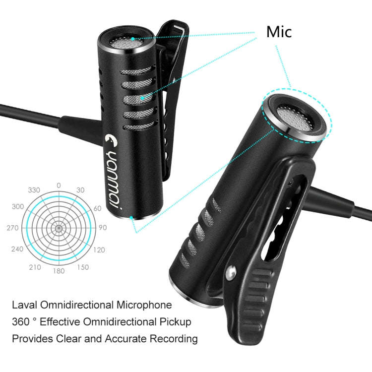 Yanmai R933S Professional Clip-On 3.5mm Plug Lavalier Omni-directional Broadcast Condenser Microp...