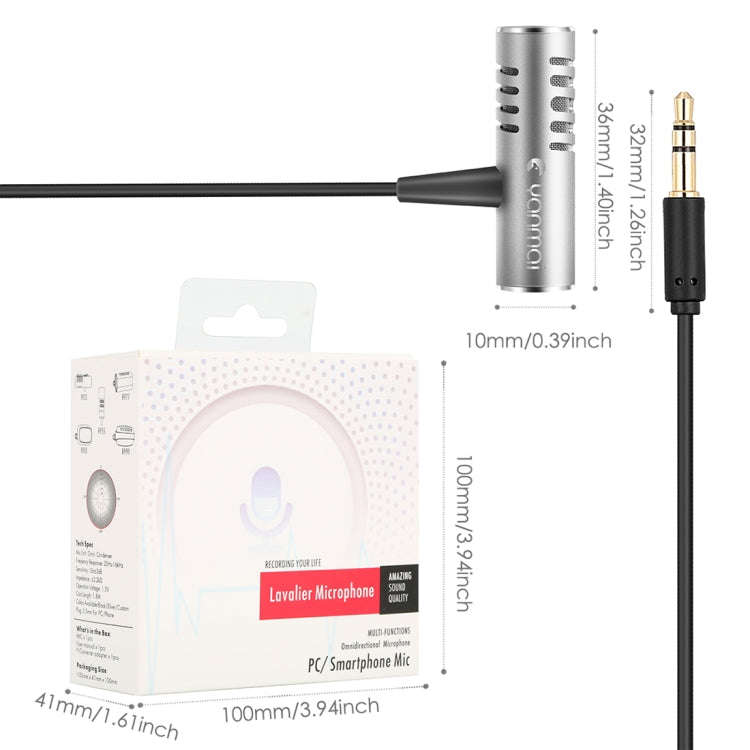 Yanmai R933 Professional Clip-on Lapel Mic Lavalier Omni-directional Double Condenser Microphone ...