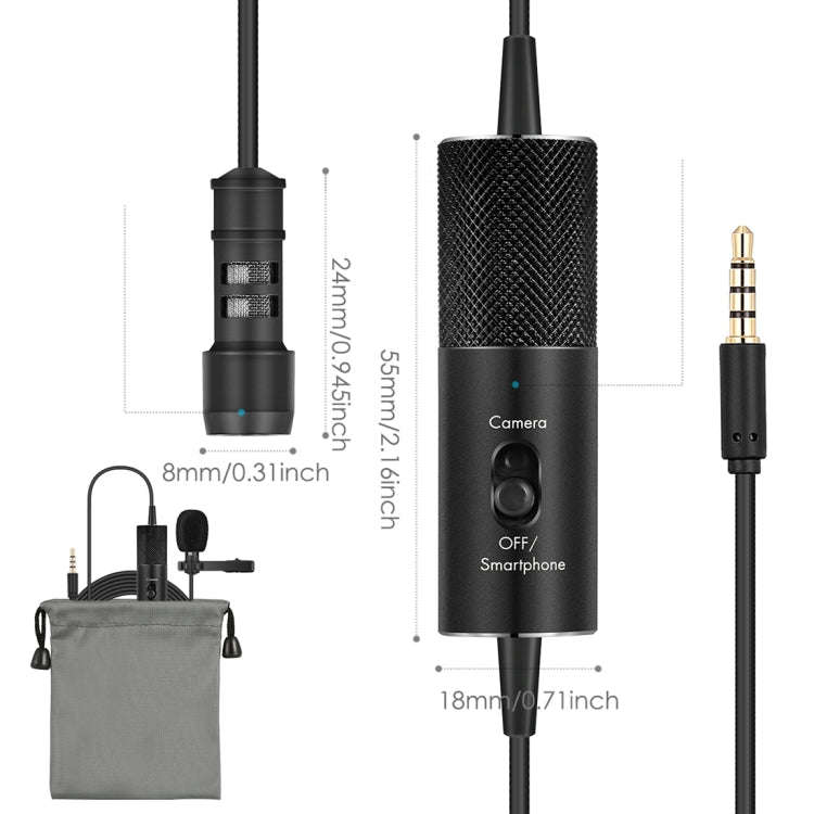Yanmai R955S Professional Clip-on Lapel Mic Lavalier Omni-directional Condenser Microphone, For L...