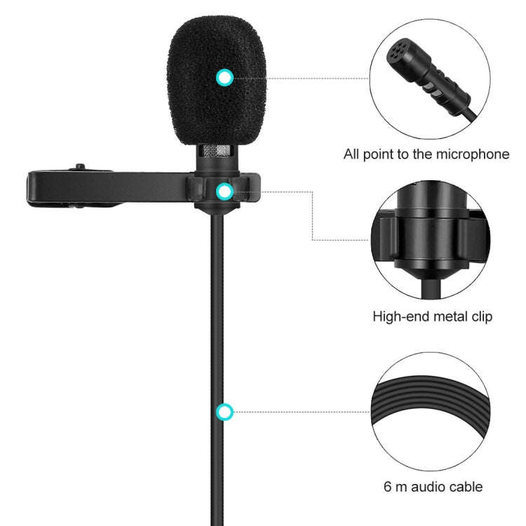 Yanmai R955S Professional Clip-on Lapel Mic Lavalier Omni-directional Condenser Microphone, For L...