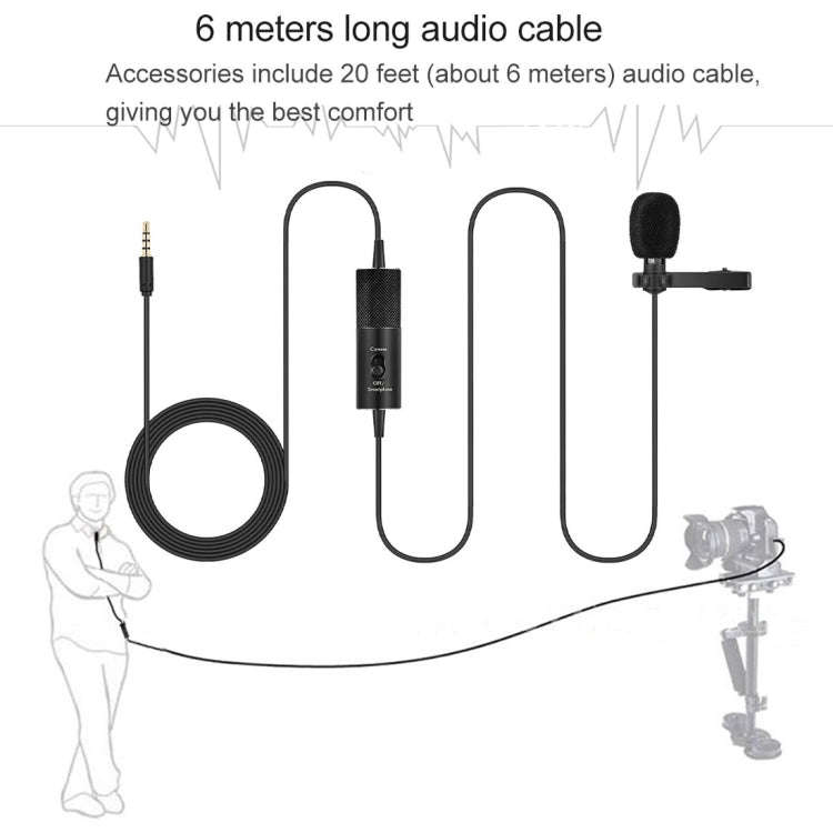 Yanmai R955S Professional Clip-on Lapel Mic Lavalier Omni-directional Condenser Microphone, For L...