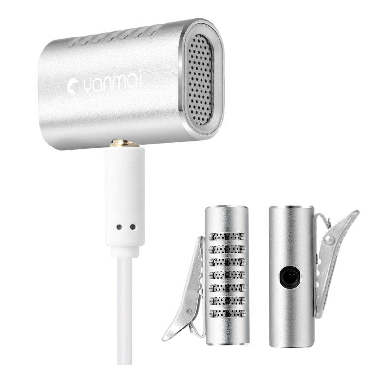 Yanmai R977 Recording Clip-on Lapel Mic Lavalier Omni-directional Double Condenser Microphone, Co...