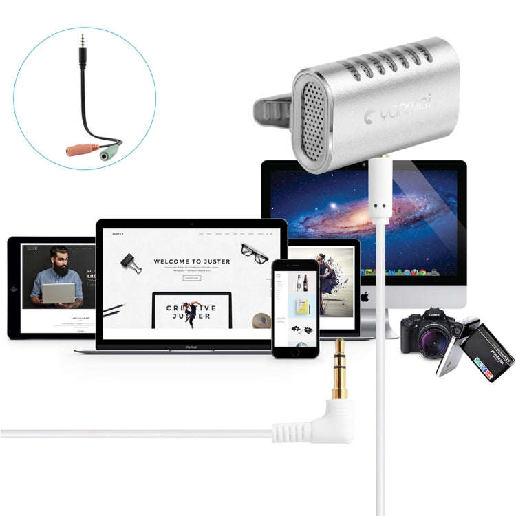 Yanmai R977 Recording Clip-on Lapel Mic Lavalier Omni-directional Double Condenser Microphone, Co...