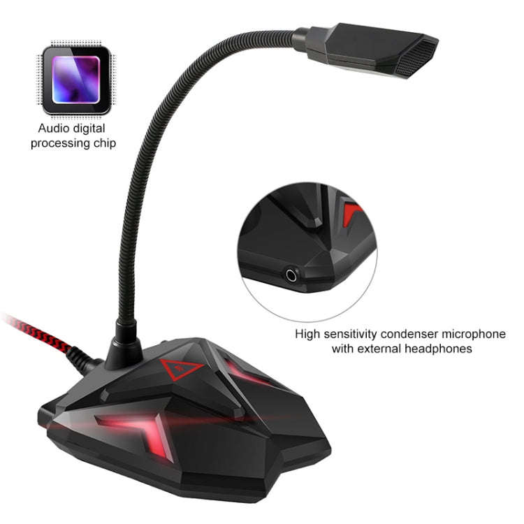 G55 Capacitive Gaming Microphone with LED Indicator(Black)