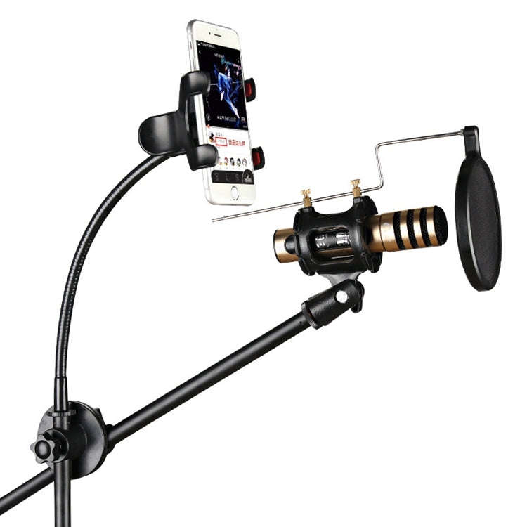 RODD NB-108 Karaoke Phone Microphone Tripod Scissor Arm Stand Holder For Studio Recording, Live B...