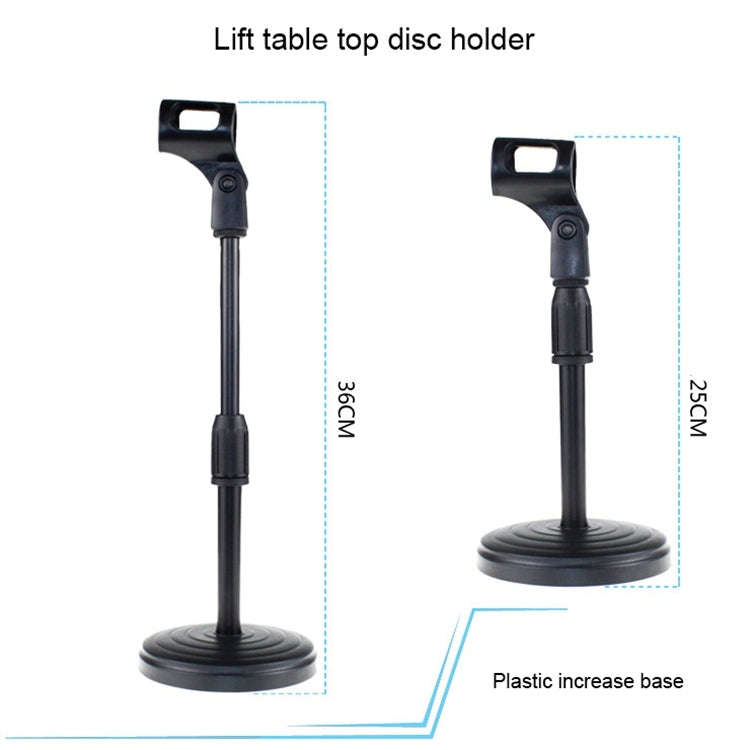 Z01 Desktop Extendable Round Base Microphone Stand Holder Mic Boom Clip, For Studio Recording, Li...