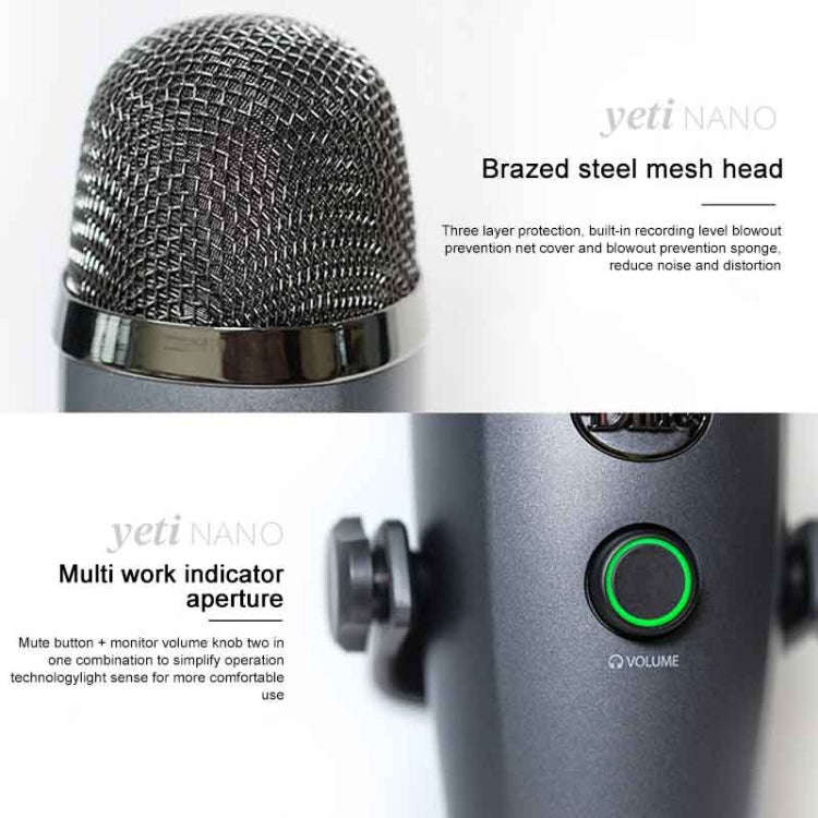 Logitech Blue Yeti Nano Condenser Digital USB Live Broadcast Microphone (Grey)