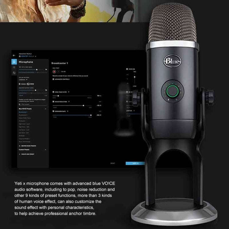 Logitech Blue Yeti X Condenser USB Recording Live Broadcast Microphone (Black)
