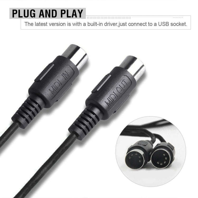 WERSI UM-18 USB MIDI Cable MidiPort Midi Cable Electric Piano Electronic Drum Music Editing Line,...