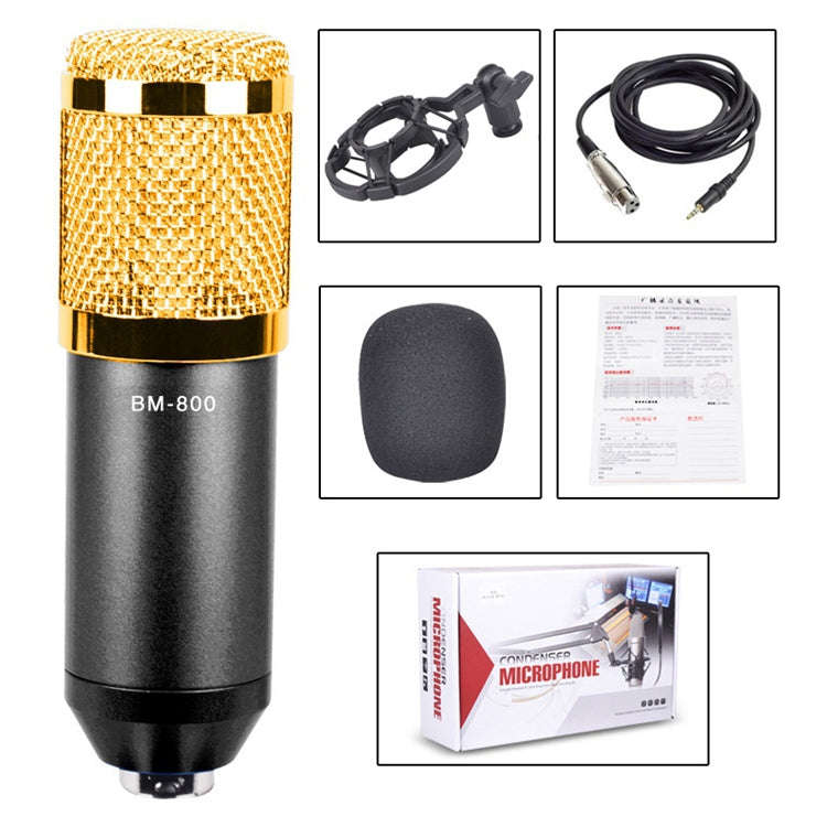 BM-800 3.5mm Studio Recording Wired Condenser Sound Microphone with Shock Mount, Compatible with ...