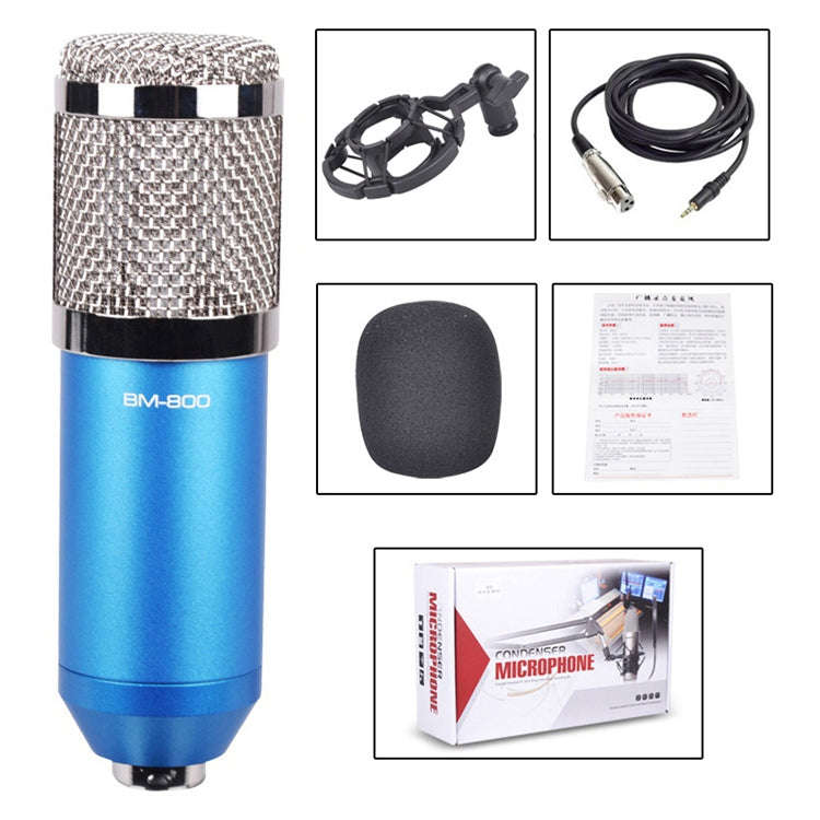 BM-800 3.5mm Studio Recording Wired Condenser Sound Microphone with Shock Mount, Compatible with ...