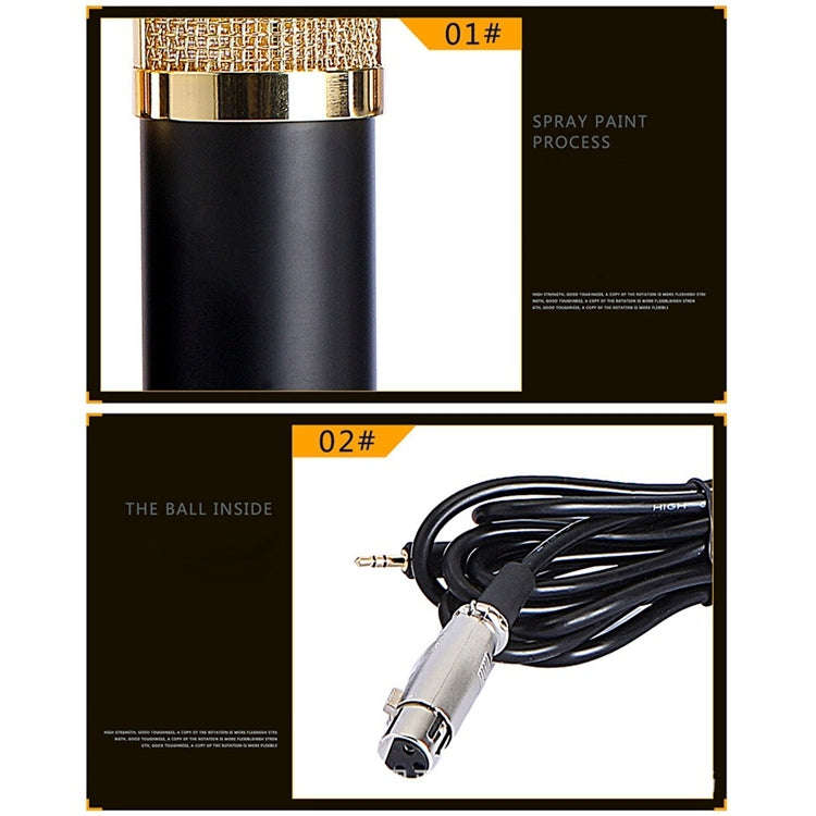 BM-800 3.5mm Studio Recording Wired Condenser Sound Microphone with Shock Mount, Compatible with ...