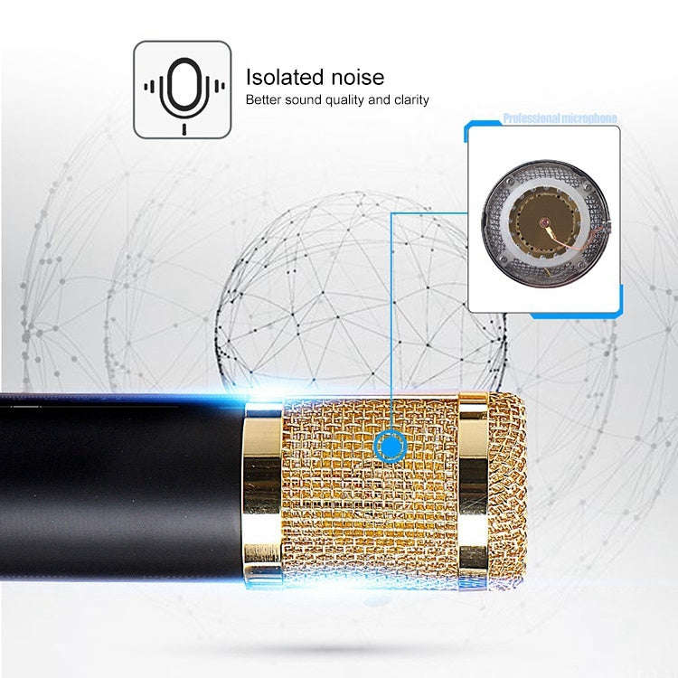 BM-800 3.5mm Studio Recording Wired Condenser Sound Microphone with Shock Mount, Compatible with ...