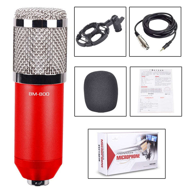 BM-800 3.5mm Studio Recording Wired Condenser Sound Microphone with Shock Mount, Compatible with ...