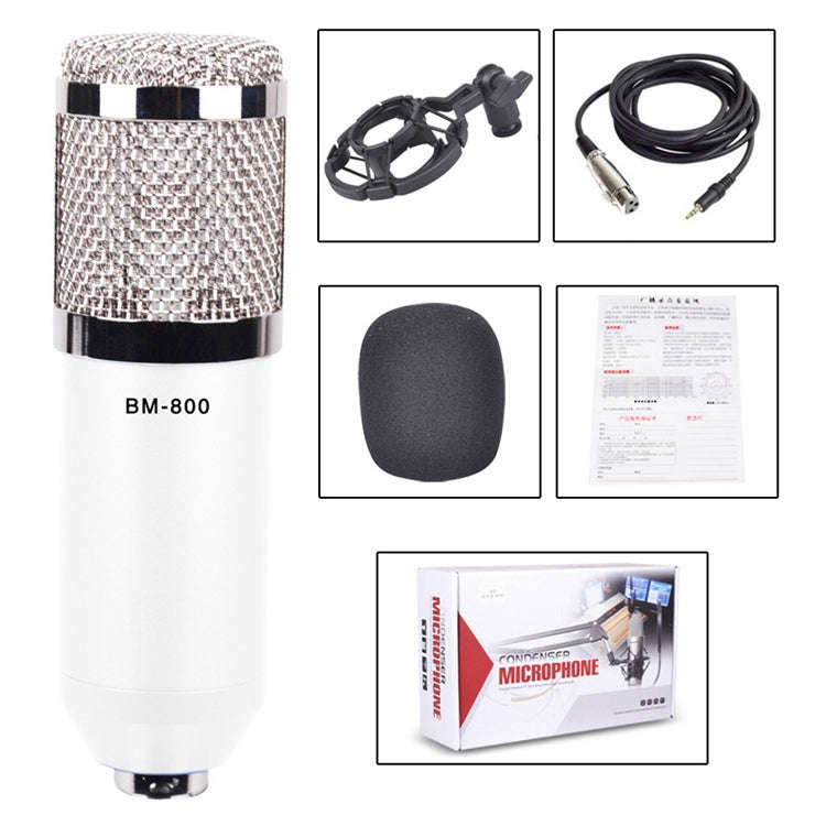 BM-800 3.5mm Studio Recording Wired Condenser Sound Microphone with Shock Mount, Compatible with ...