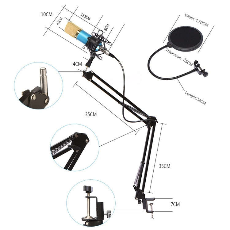 BM-800 Network K-Song Dedicated High-end Metal Shock Mount Microphone Set(Black)