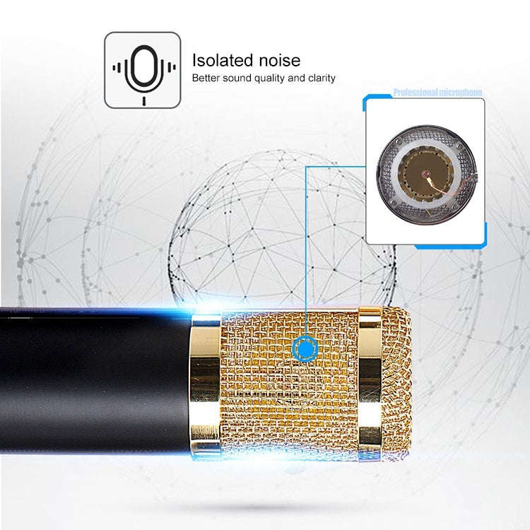 BM-800 Network K-Song Dedicated High-end Metal Shock Mount Microphone Set(Blue)
