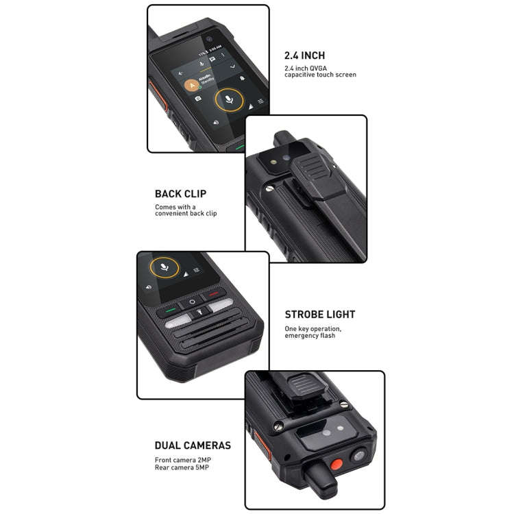 UNIWA F80 Walkie Talkie Rugged Phone, 1GB+8GB, Waterproof Dustproof Shockproof, 5300mAh Battery, ...