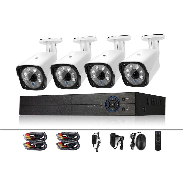 A4B3 / Kit 4CH 1080N Surveillance DVR System and 720P 1.0MP HD Weatherproof CCTV Bullet Camera, S...