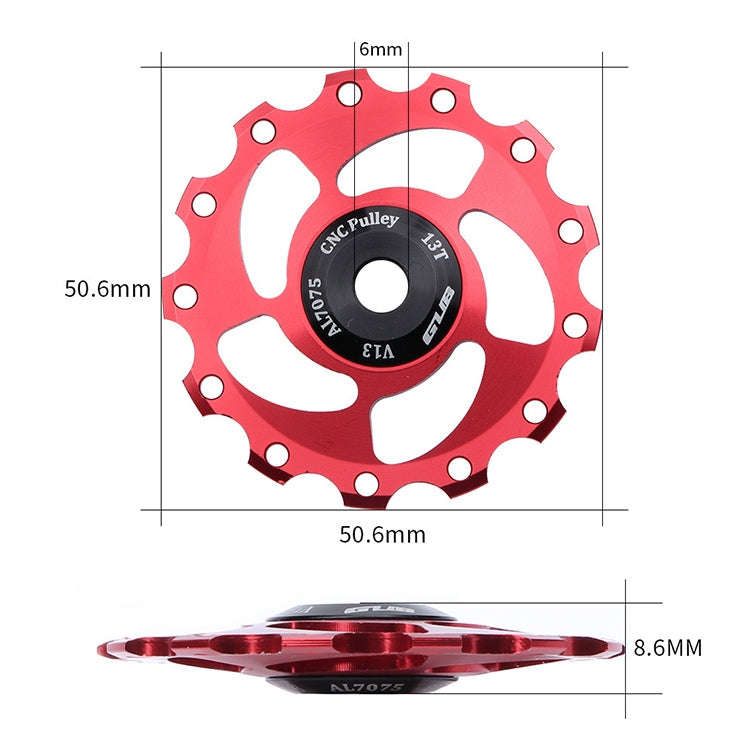 GUB V13 13T Bicycle Rear Derailleur Jockey Wheel (Black Red)