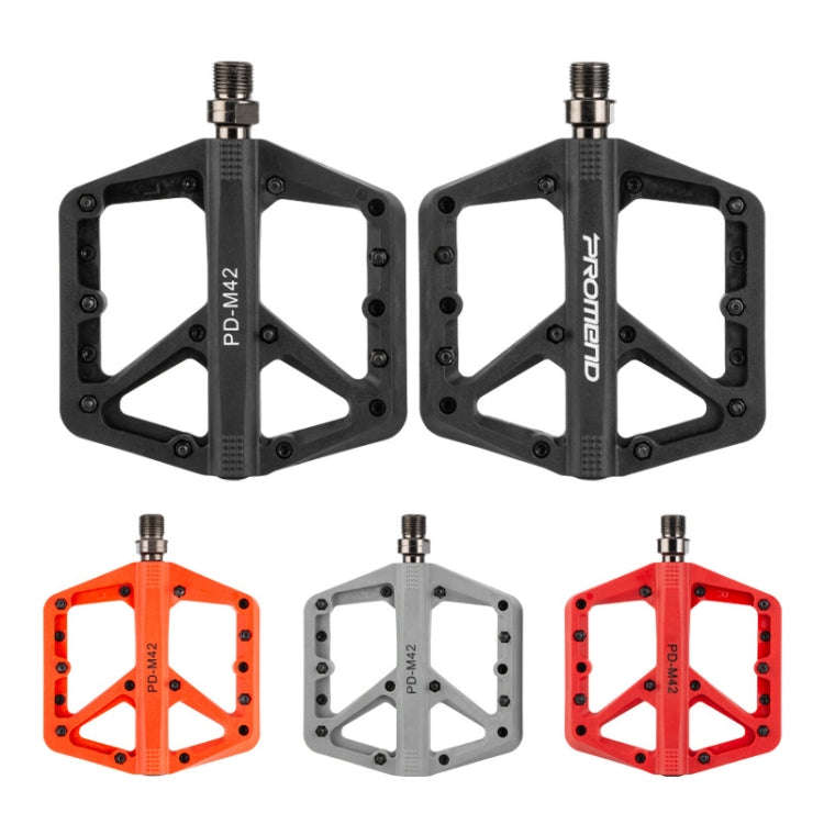 PROMEND PD-M42 1 Pair Mountain Bicycle Nylon High-speed Bearing Pedals(Red)
