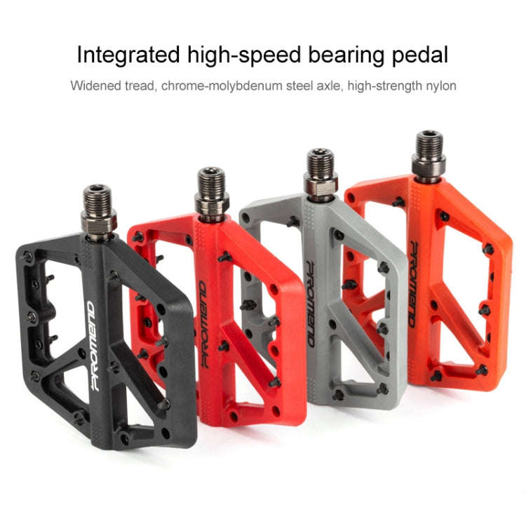 PROMEND PD-M42 1 Pair Mountain Bicycle Nylon High-speed Bearing Pedals(Red)