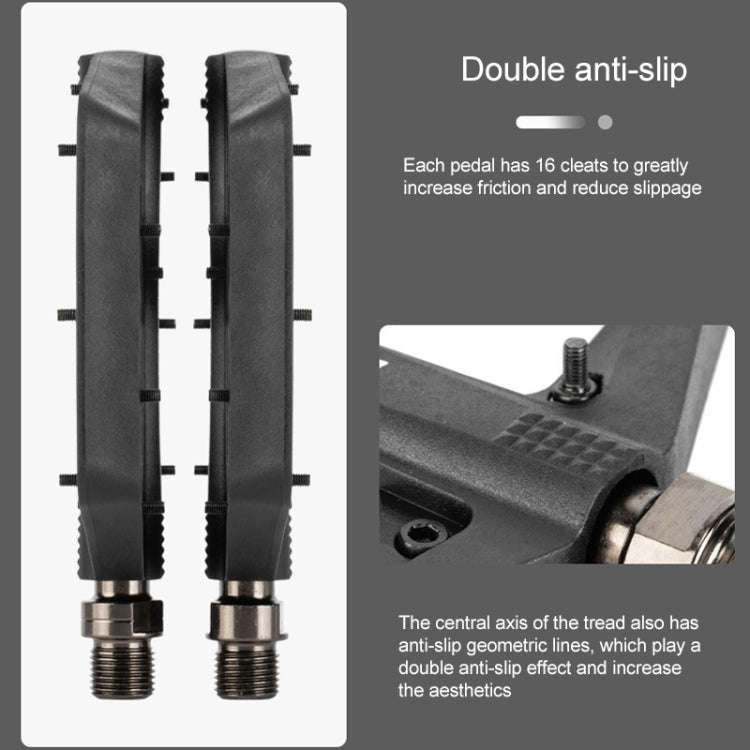 PROMEND PD-M42 1 Pair Mountain Bicycle Nylon High-speed Bearing Pedals(Black)