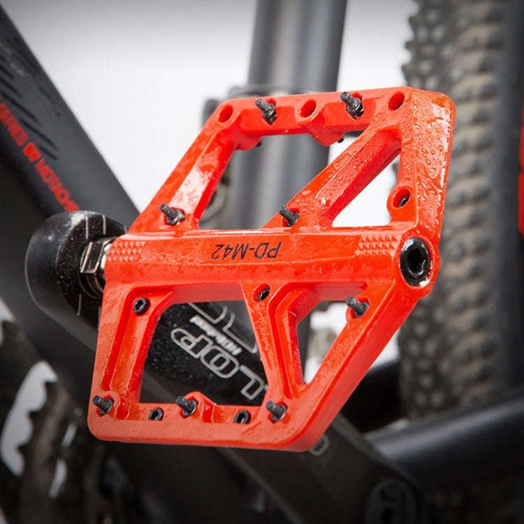 PROMEND PD-M42 1 Pair Mountain Bicycle Nylon High-speed Bearing Pedals(Red)