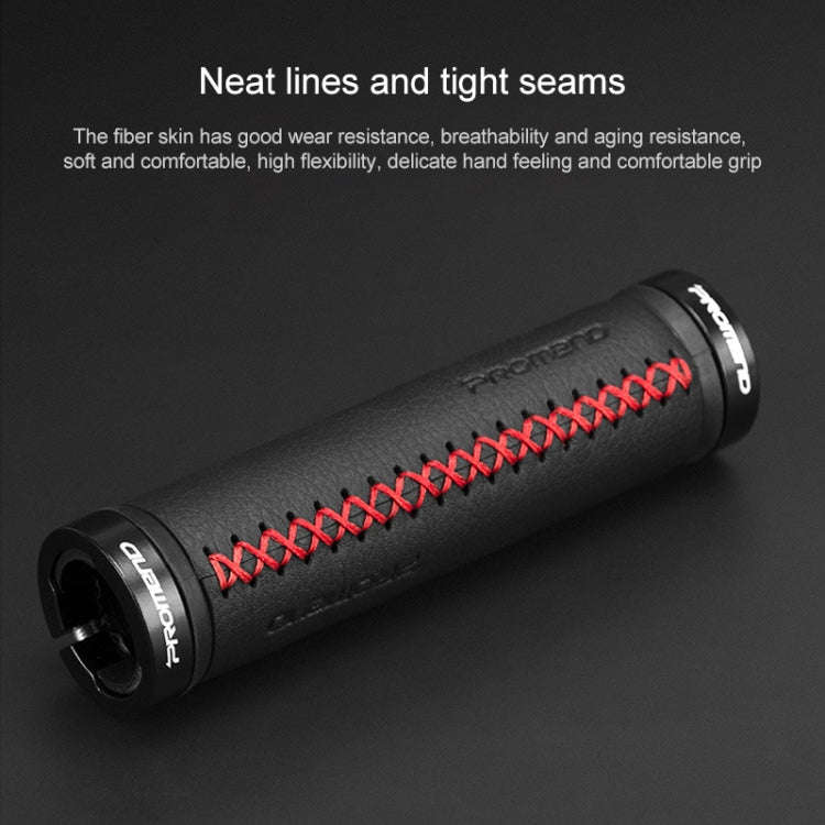 PROMEND GR-501 1 Pair Microfiber Leather Mountain Bicycle Grips Cover(Black Red)