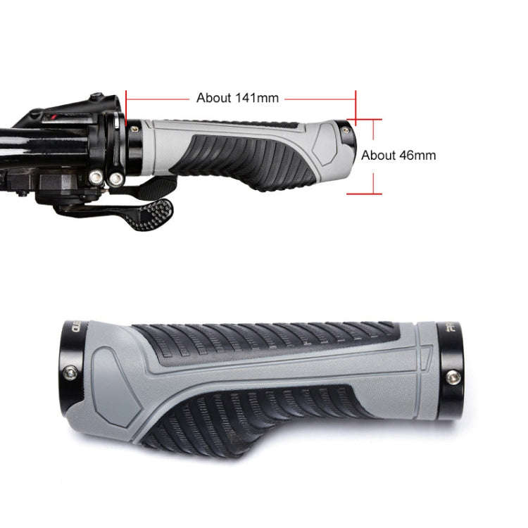 PROMEND GR-504 1 Pair TPR Ergonomic Ball Bicycle Grip Cover (Black Grey)