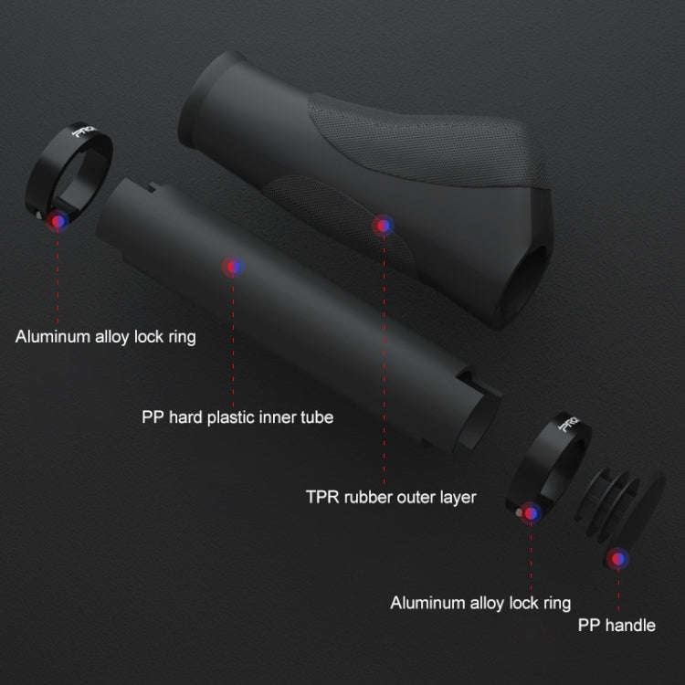 PROMEND GR-506 1 Pair Rubber Ergonomic Ball Bicycle Grip Cover (90mm+130mm)