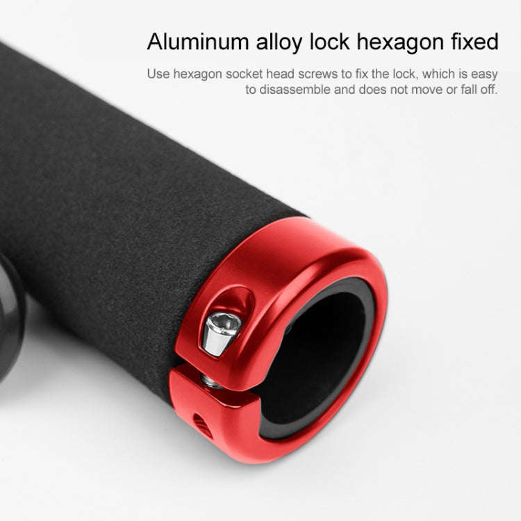 PROMEND GR-513 1 Pair Bicycle Antiskid Sweat-absorbing Sponge Grips Cover (Black Red)