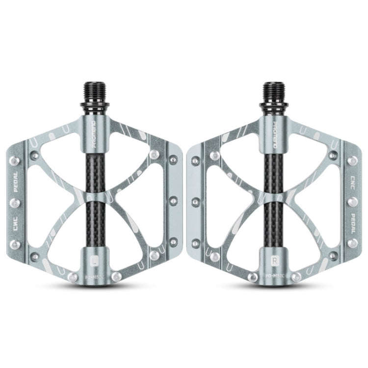 PROMEND PD-M52C 1 Pair Bicycle Aluminum Alloy + Carbon Fiber Tube Bearing Pedals (Titanium Color)