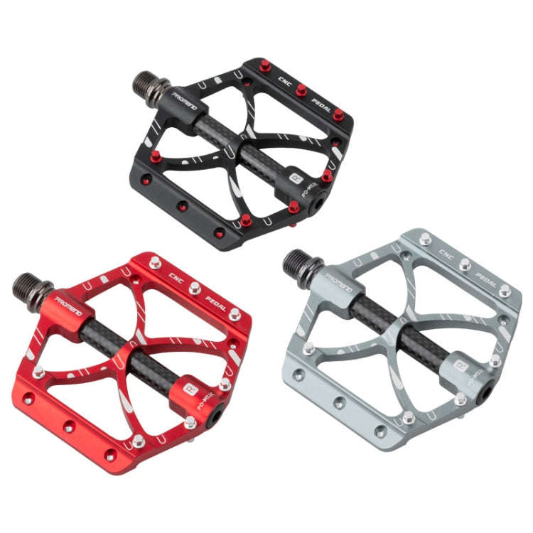 PROMEND PD-M52C 1 Pair Bicycle Aluminum Alloy + Carbon Fiber Tube Bearing Pedals (Titanium Color)