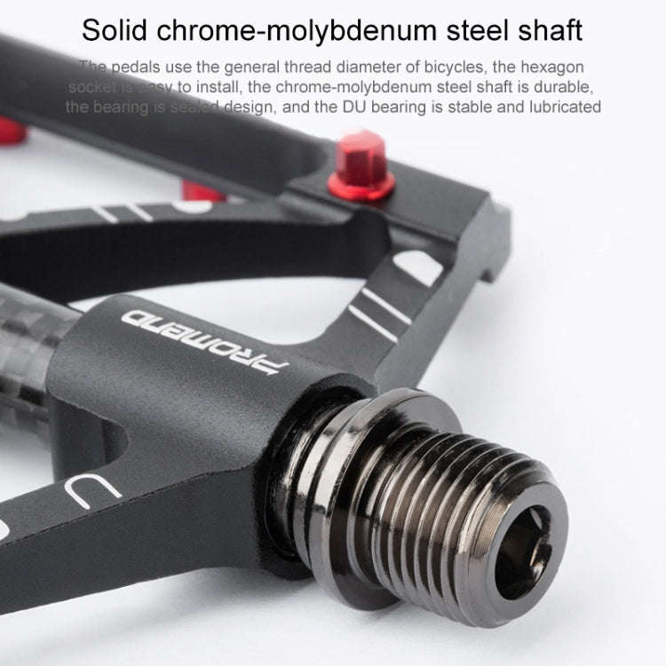 PROMEND PD-M52C 1 Pair Bicycle Aluminum Alloy + Carbon Fiber Tube Bearing Pedals (Red)
