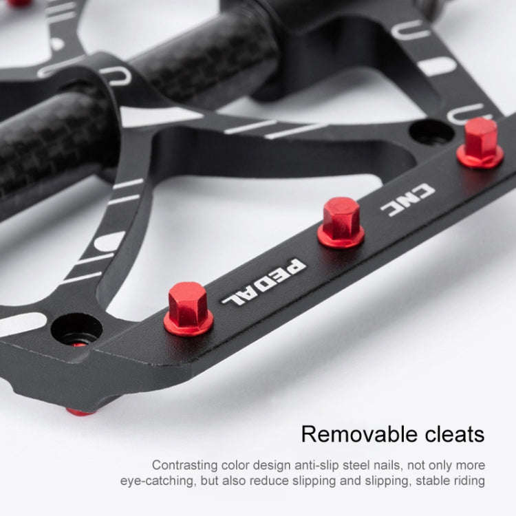 PROMEND PD-M52C 1 Pair Bicycle Aluminum Alloy + Carbon Fiber Tube Bearing Pedals (Titanium Color)