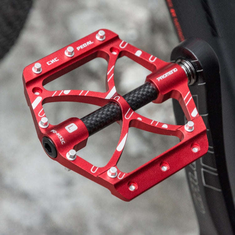 PROMEND PD-M52C 1 Pair Bicycle Aluminum Alloy + Carbon Fiber Tube Bearing Pedals (Titanium Color)