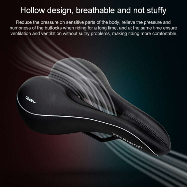 PROMEND SD-565 Hollow Breathable Silicone Bicycle Saddle (Black Red)
