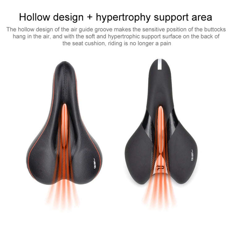 PROMEND SD-567 Hollow Breathable Silicone Racing Bicycle Saddle(Black Red)