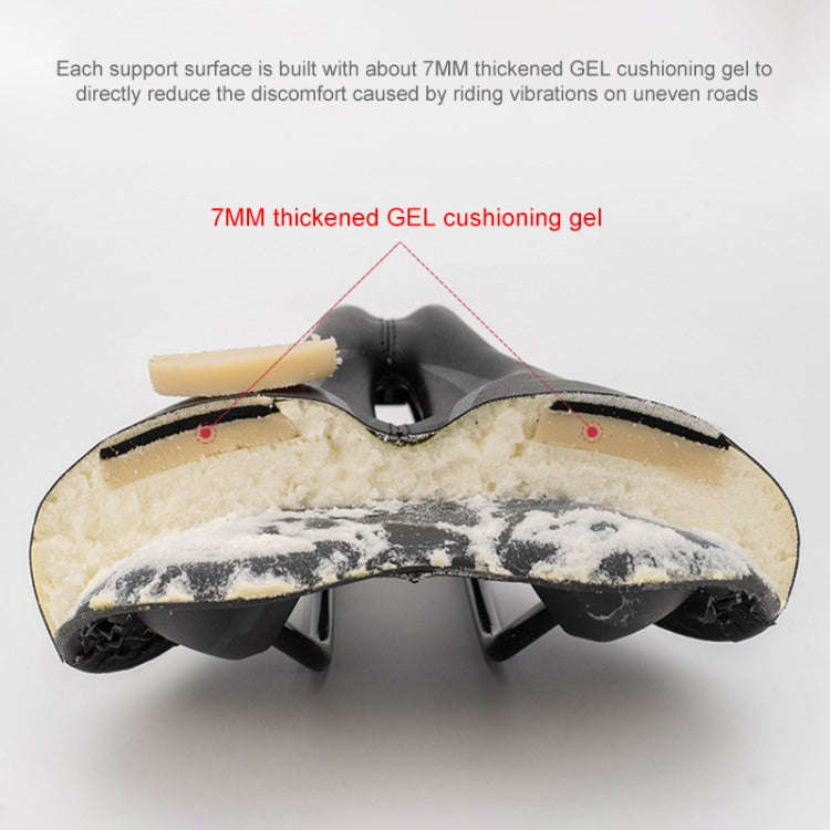 PROMEND SD-567 Hollow Breathable Silicone Racing Bicycle Saddle(Black Red)