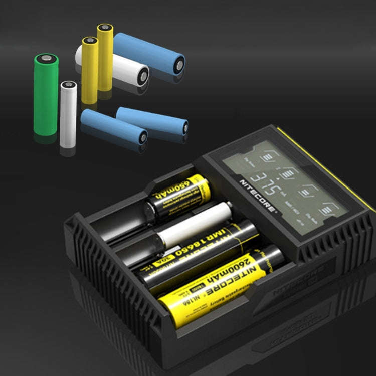 Nitecore D4 Intelligent Digi Smart Charger with LCD Display for 14500, 16340 (RCR123), 18650, 226...