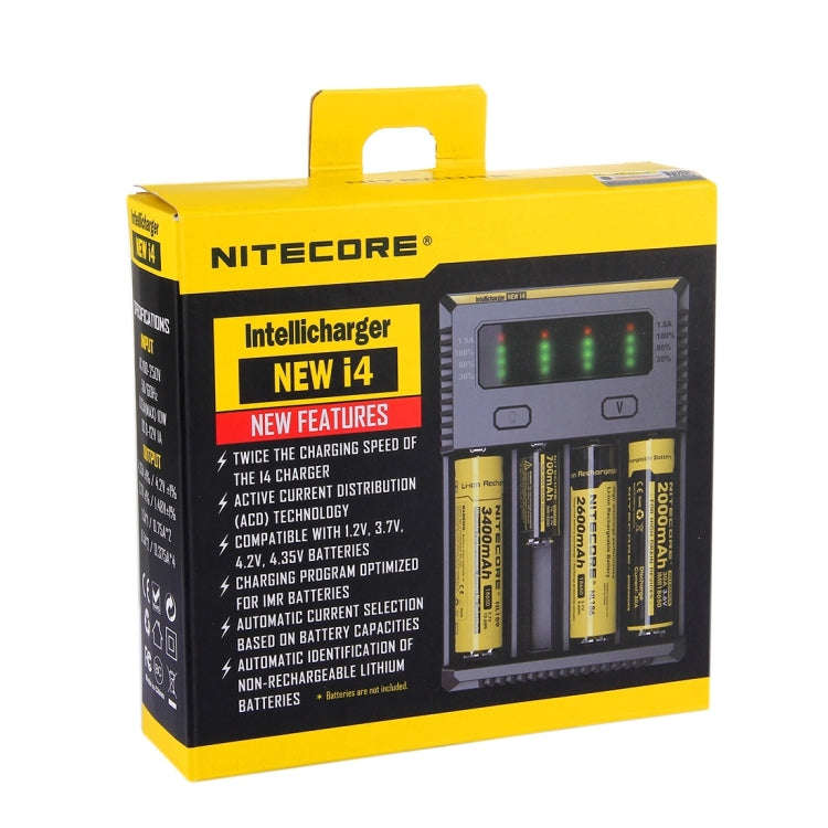 Nitecore NEW i4 Intelligent Digi Smart Charger with LED Indicator for 14500, 16340 (RCR123), 1865...
