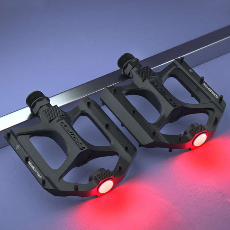 PROMEND PD-M28E 1 Pair Bicycle Aluminum Alloy DU Bearings Pedals with LED