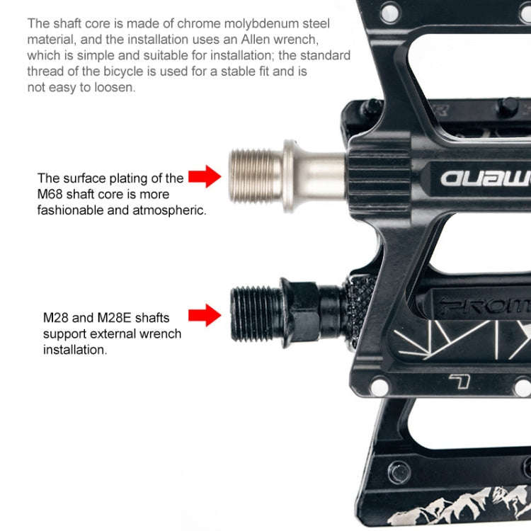 PROMEND PD-M68 1 Pair Mountain Bicycle Aluminum Alloy 3-Bearings Pedals