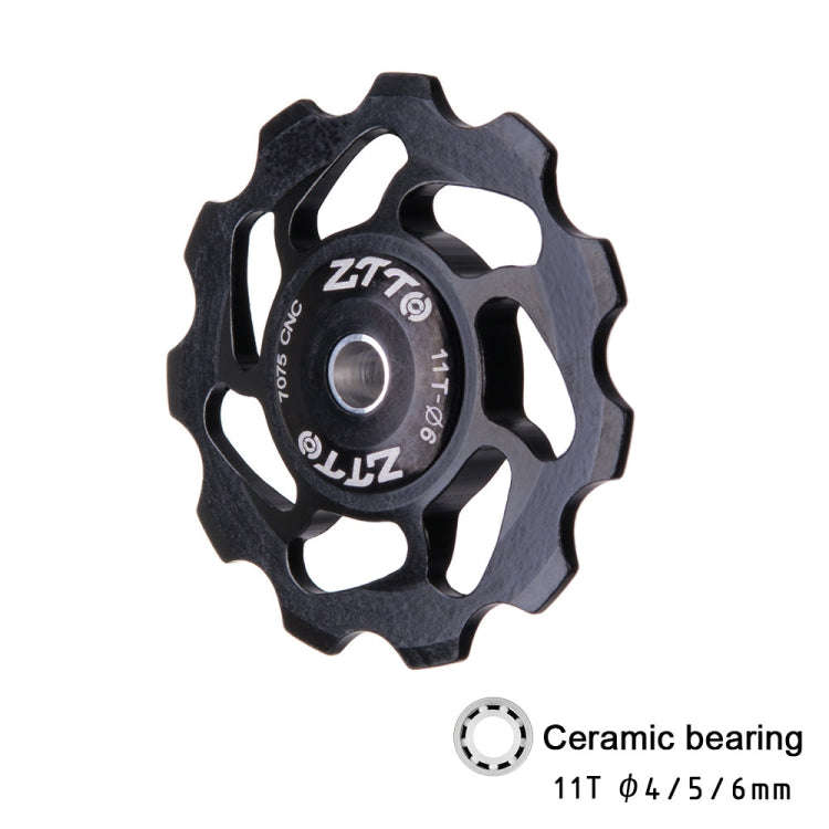 ZTTO 11T 4/5/6 MM Bicycle Derailleur Ceramic Bearing Bicycle Accessories (Black)