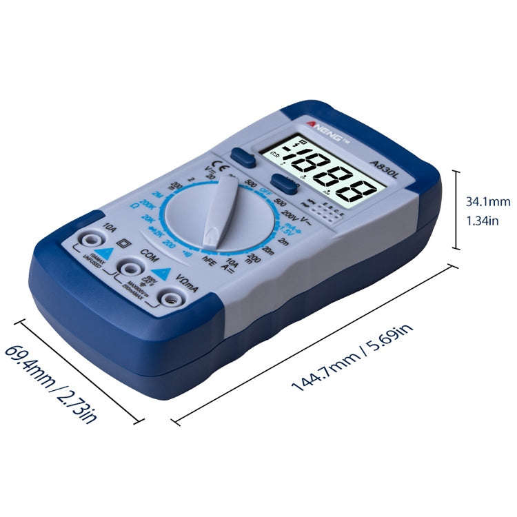 ANENG A830L Handheld Multimeter Household Electrical Instrument(Blue Grey)