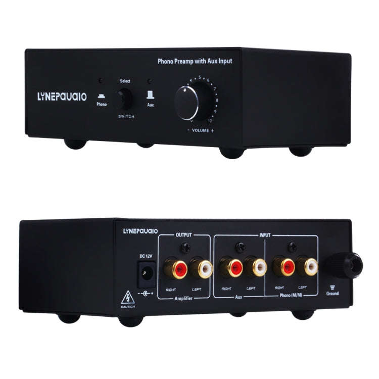 B855 LINEPAUDIO Phone Prephonograph Signal Amplifier with Auxiliary Input and Volume Control (Black)