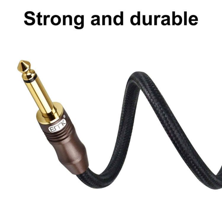 EMK 6.35mm Male to Male 3 Section Gold-plated Plug Cotton Braided Audio Cable for Guitar Amplifie...